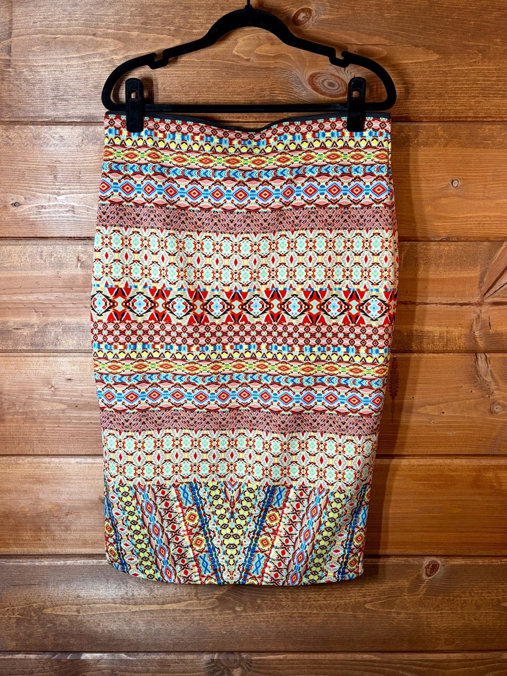 Multicolor Geometric Boho Print Stretchy Pencil Skirt Size Large ❤️🌴 - Picture 5 of 7